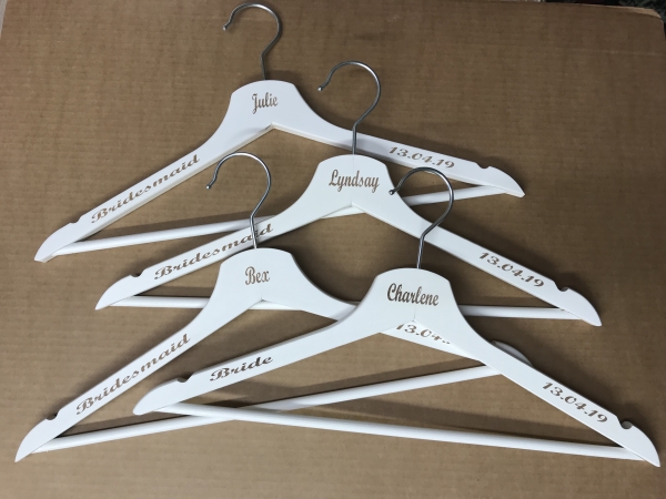 personalised white hangers